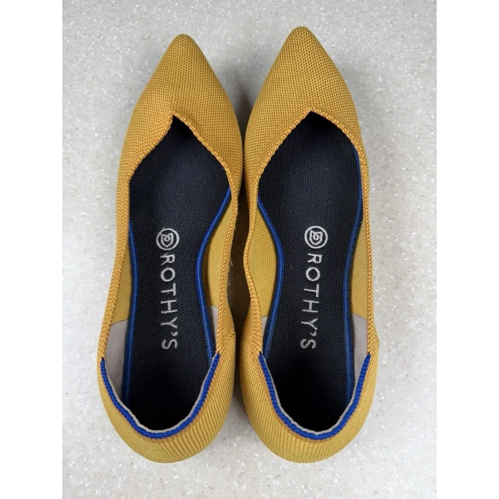 Rothy's The Point Ballet Flats Marigold, Yellow‎ Women's Sz 8.5